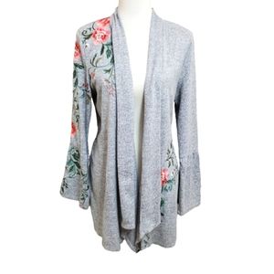 INC Floral Embroidered Cardigan